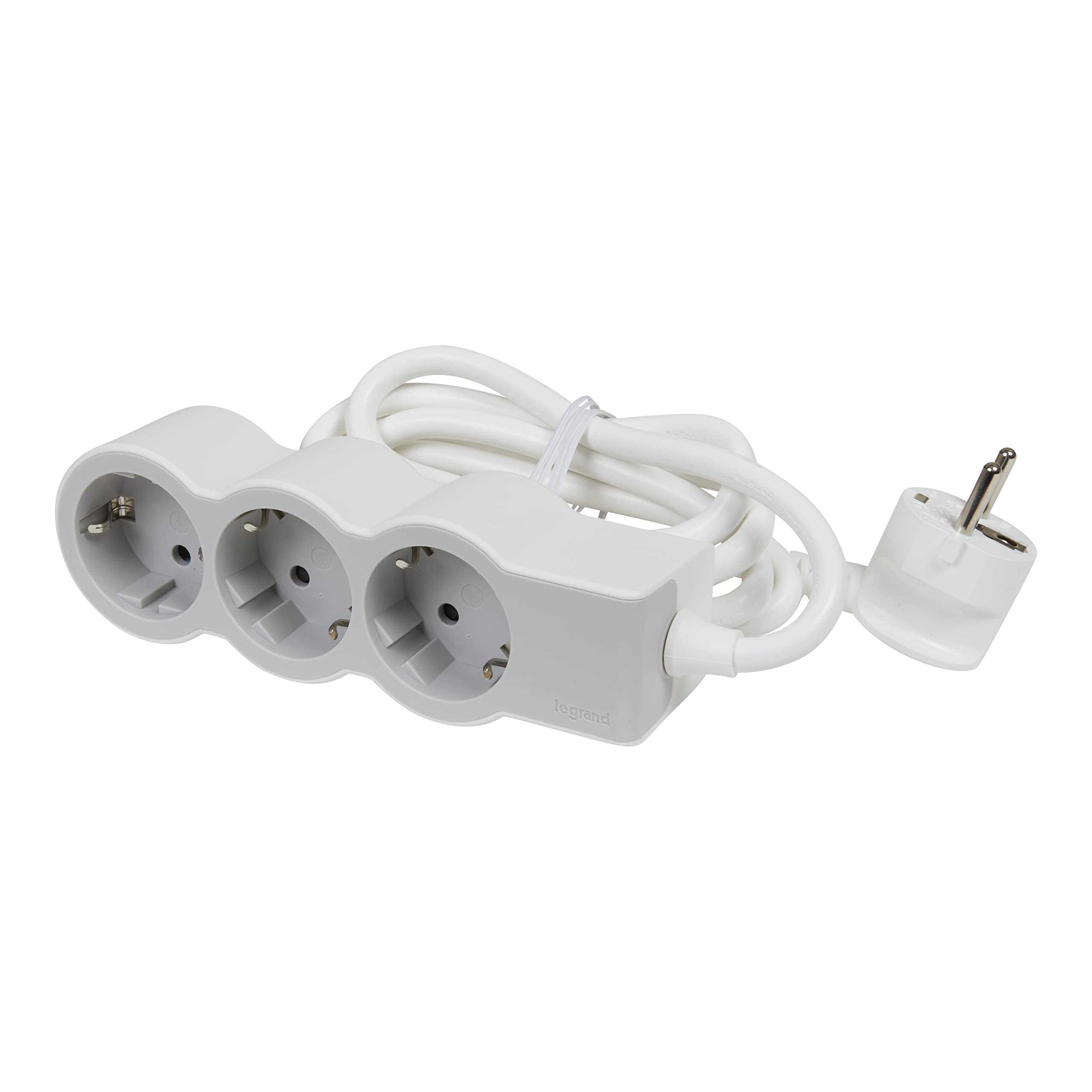LEGRAND Regleta de enchufes, Base múltiple con 3 Tomas de Corriente 2P+T, Cable 1,5m, Color Blanco/Gris Claro 694549 — view 2