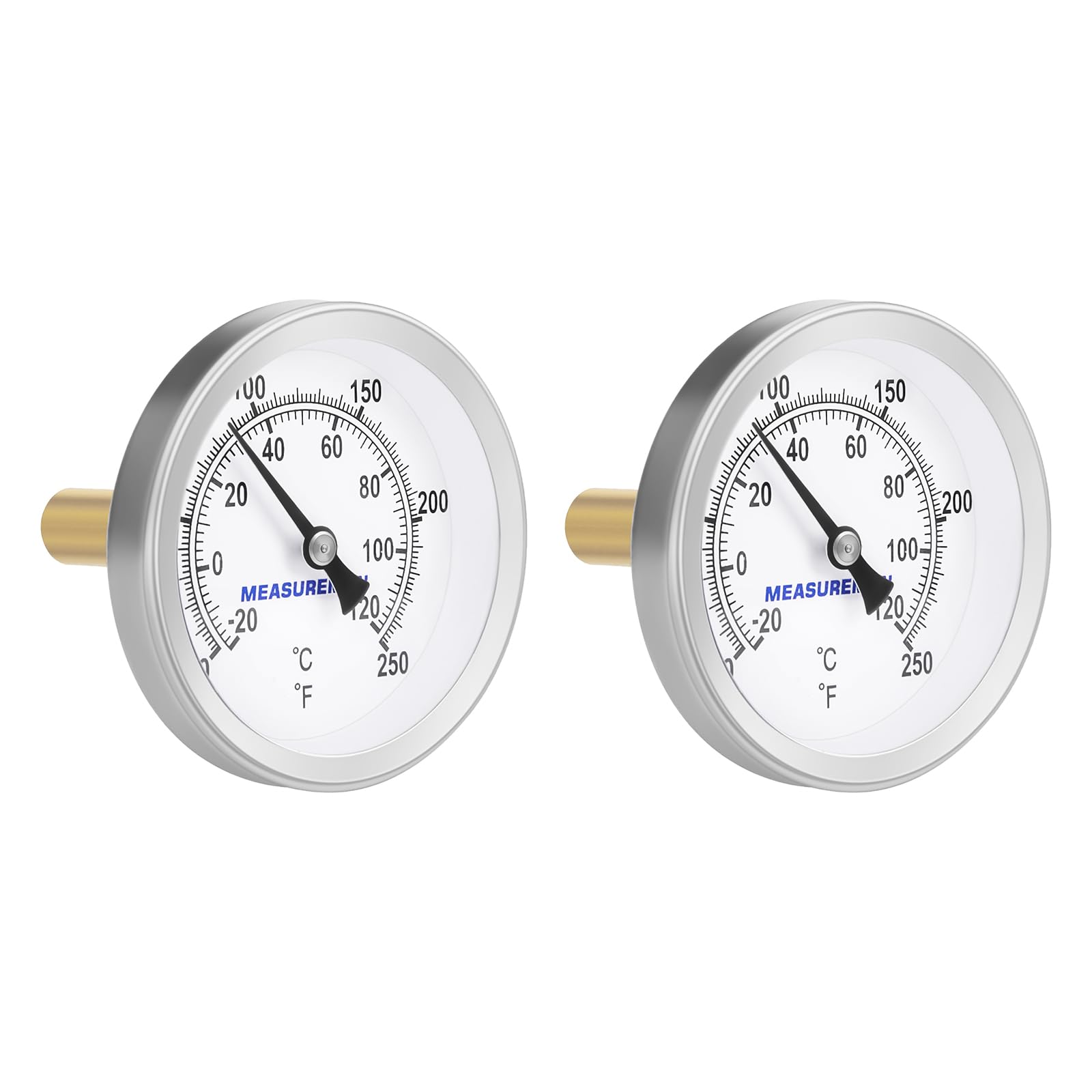 Measureman Fully Stainless Steel Bimetal Dial Thermometer, 3" Dial, 4" Stem, 50-500 deg F/10-260 deg C, -1% Accuracy, Adjustable, 1/2" NPT Back Mount — Amazon image 9