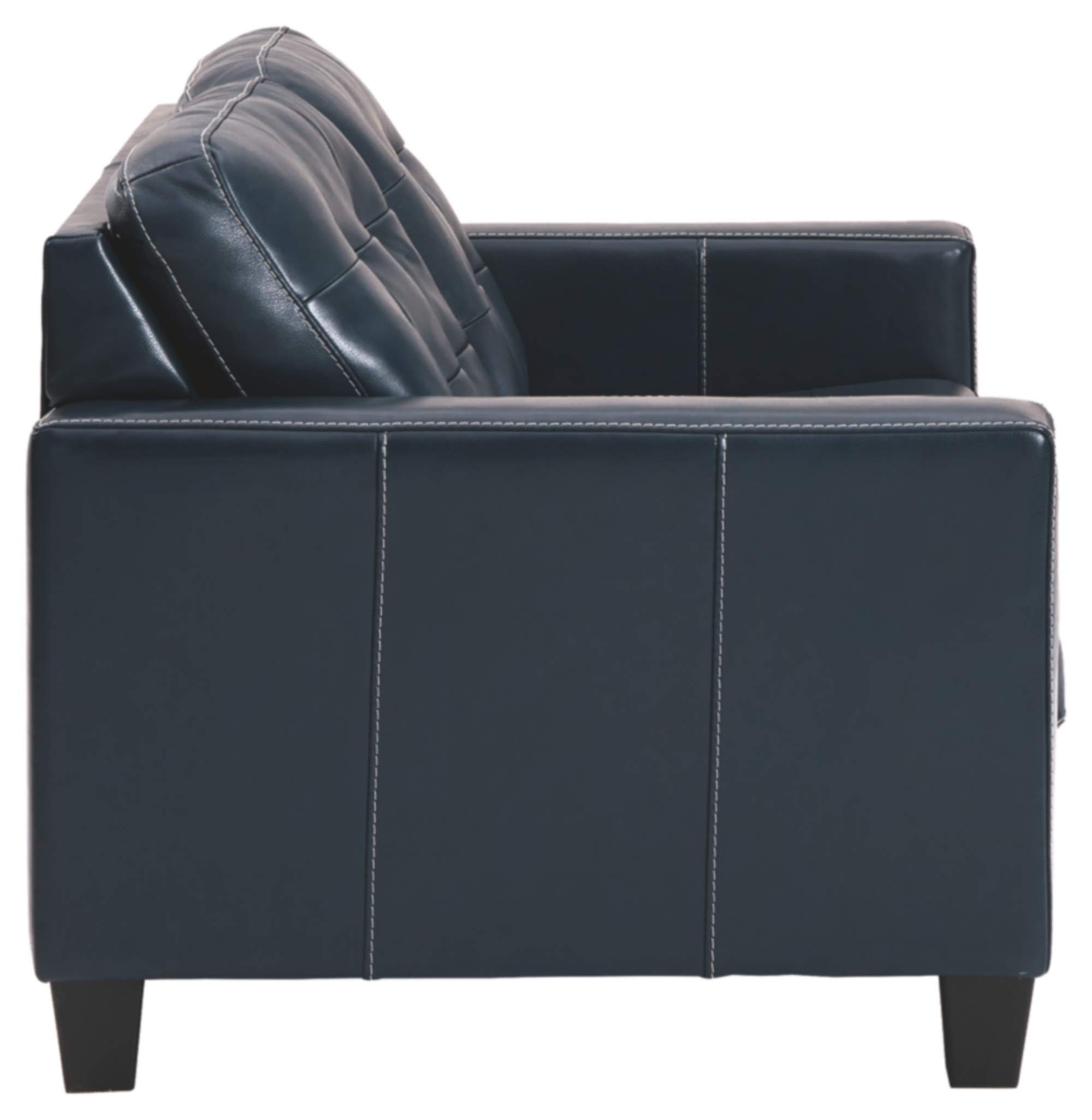 Signature Design by Ashley Altonbury Leather Contemporary Tufted Loveseat, Midnight Blue