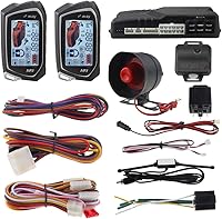 EASYGUARD EC201-M9 2-Way Car Alarm with 1.73" LCD Pager, Remote Starter, Turbo Timer & Shock Warning for 12V Vehicles