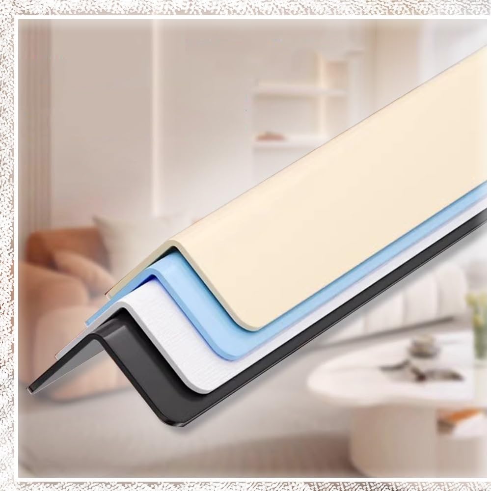Protection d'angle murale en PVC en forme de L - Bande autocollante anti-collision pour plinthe de fenêtre, blanc - A-L 100 cm (39 cm)