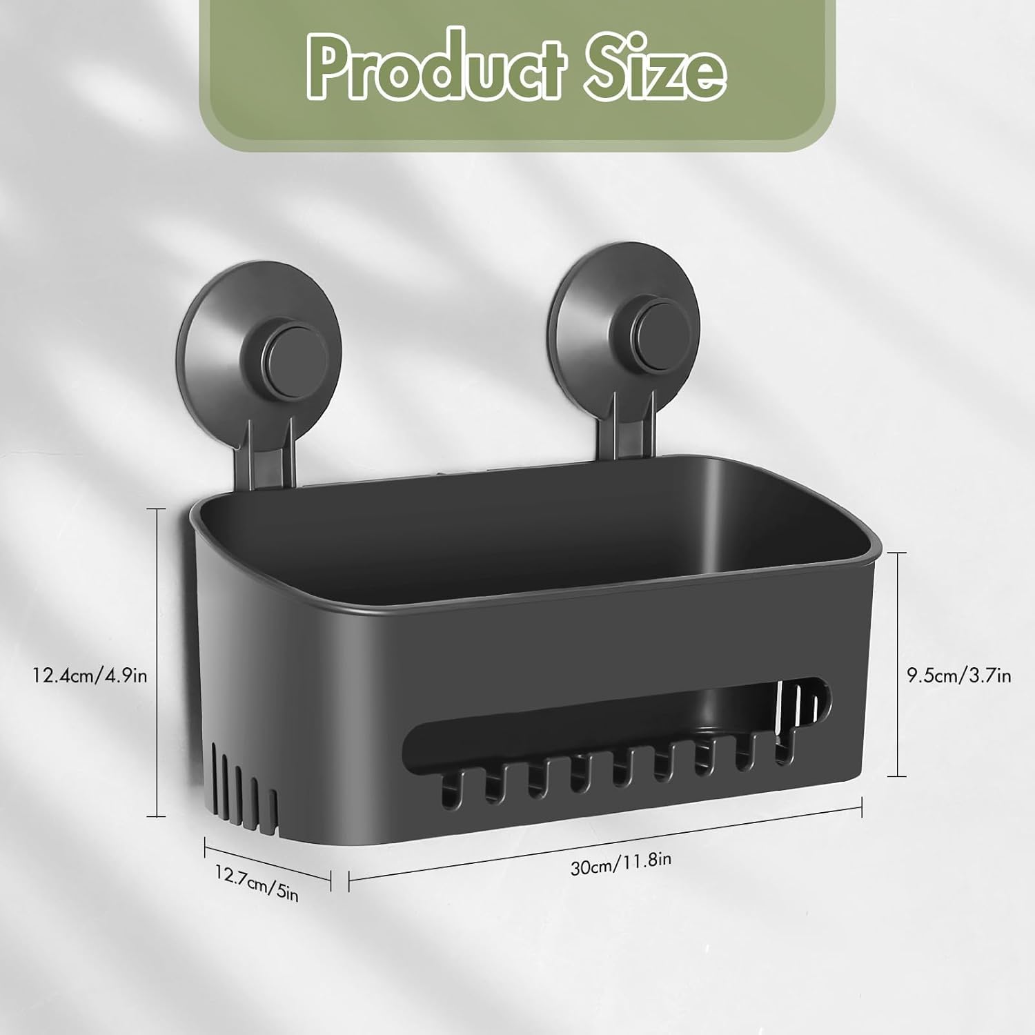 Zuvo Douche Caddy Zuignap - Geen boor & Zelfklevende Douche Caddy Basket - Beste Douche Organizer in Badkamer Accessoires voor Zeep, Shampoo, Tandenborstel - Witte Plank & Zuignappen