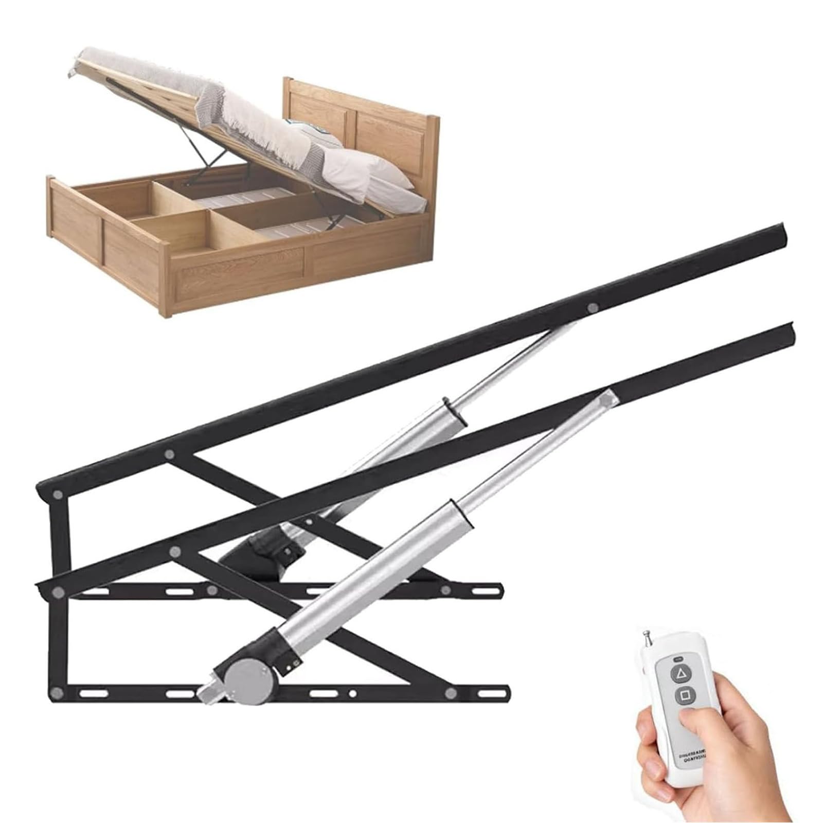 DFGHNBVC Electric Bed Lift Mechanism With Remote Control, Heavy Duty Risers For Storage, 600Kg Load Capacity, Space Saving Design For Diy Projects,A-80Cm