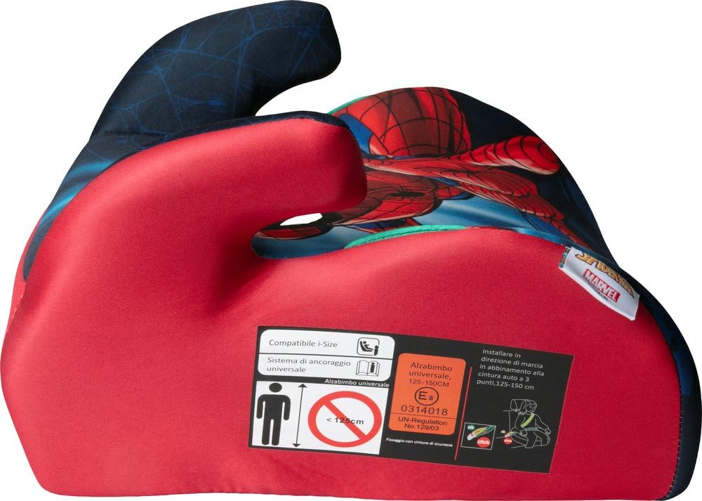 Siège Auto Pour Enfant Spiderman City Booster 125 à 150 Cm I-Size R129, Rehausseur De Voiture Avec Accoudoirs Ergonomiques, Système Universel Avec Ceinture De Voiture, Design Marvel Spiderman