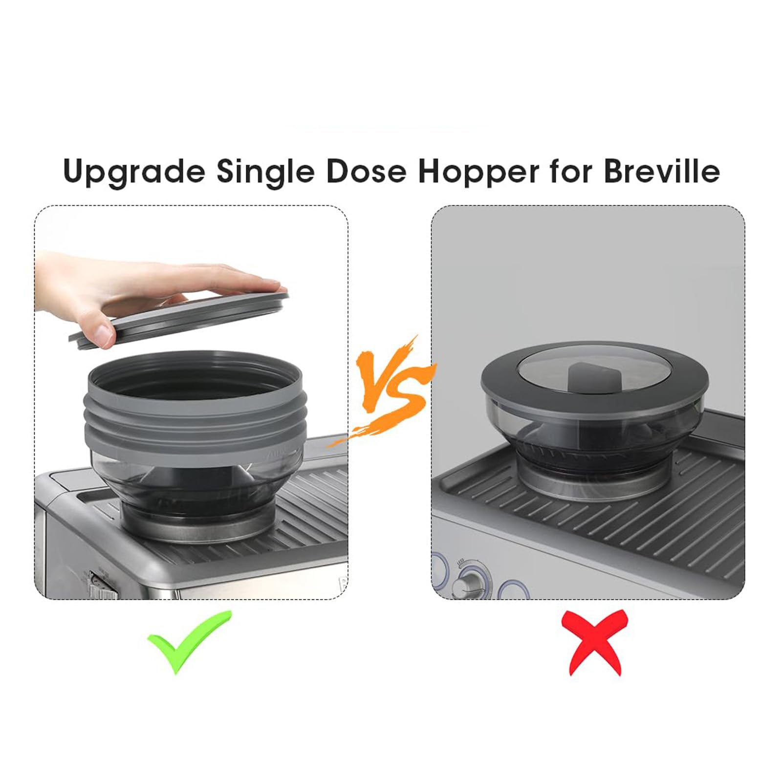 Soffietto in silicone compatibile con Breville Barista Express, smerigliatrice per fagioli Soffiatore d'aria in silicone Monodose Tramoggia a soffietto Macchina per espresso per asciugacapelli