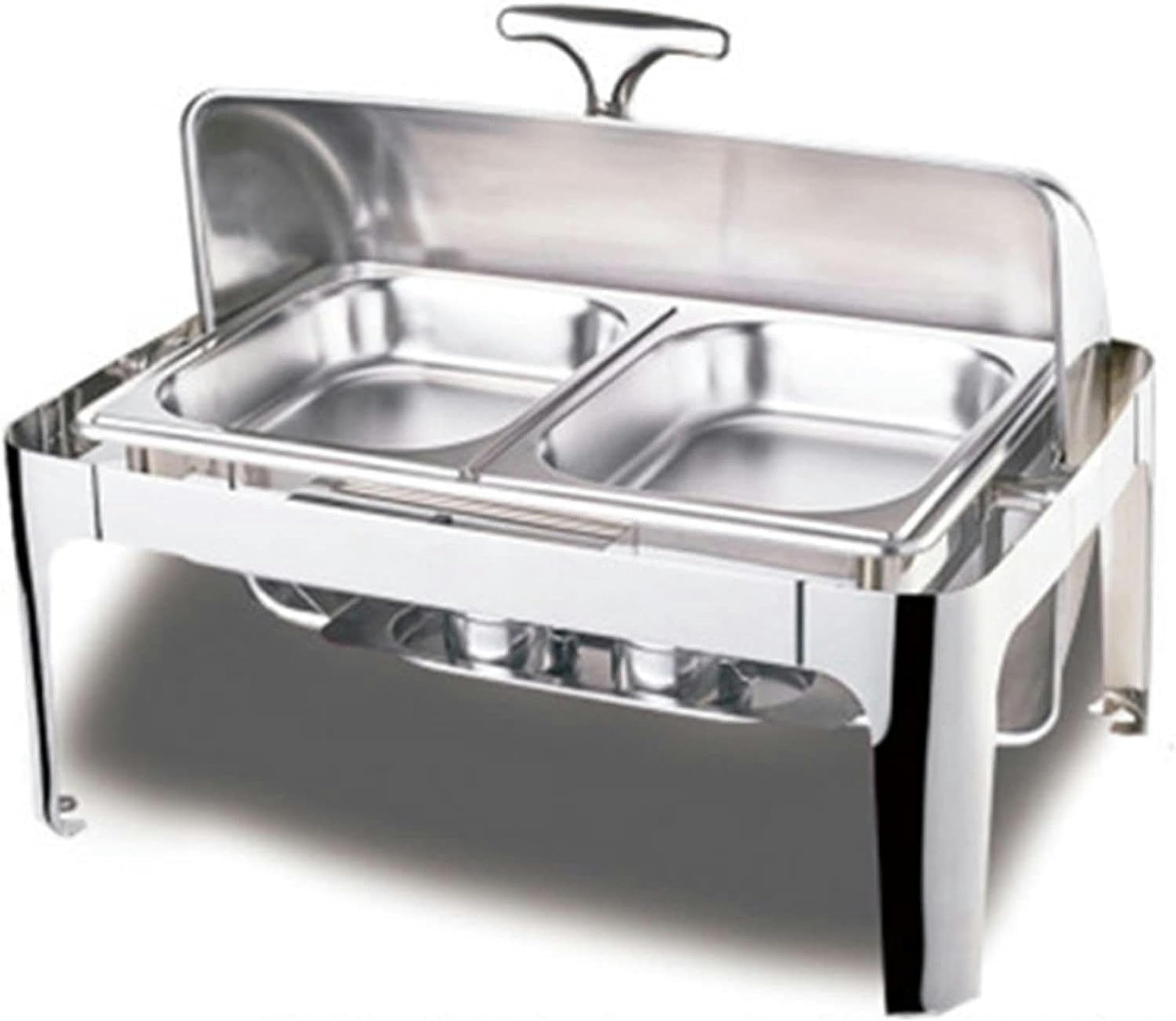 Scaldabuffet - Set da Buffet con pentole Calde, Set da Buffet con pentole Calde, Set Pieghevole e scaldabuffet, pentola per Alimenti, pentola per l'acqua, portacarburante e Coperchio per Eve