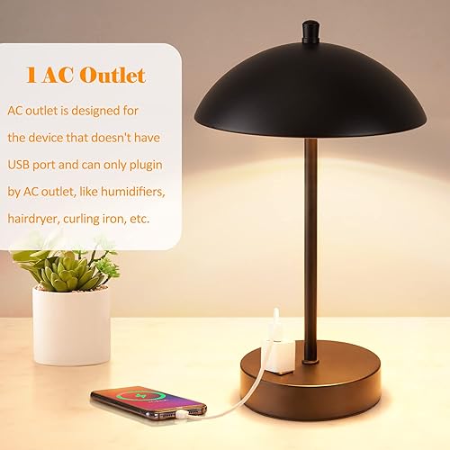 Miniatura 3 de Moderna lámpara de escritorio con adaptador de CA, lámpara de lectura táctil regulable de 3 vías, lámpara de mesa pequeña plateada minimalista con