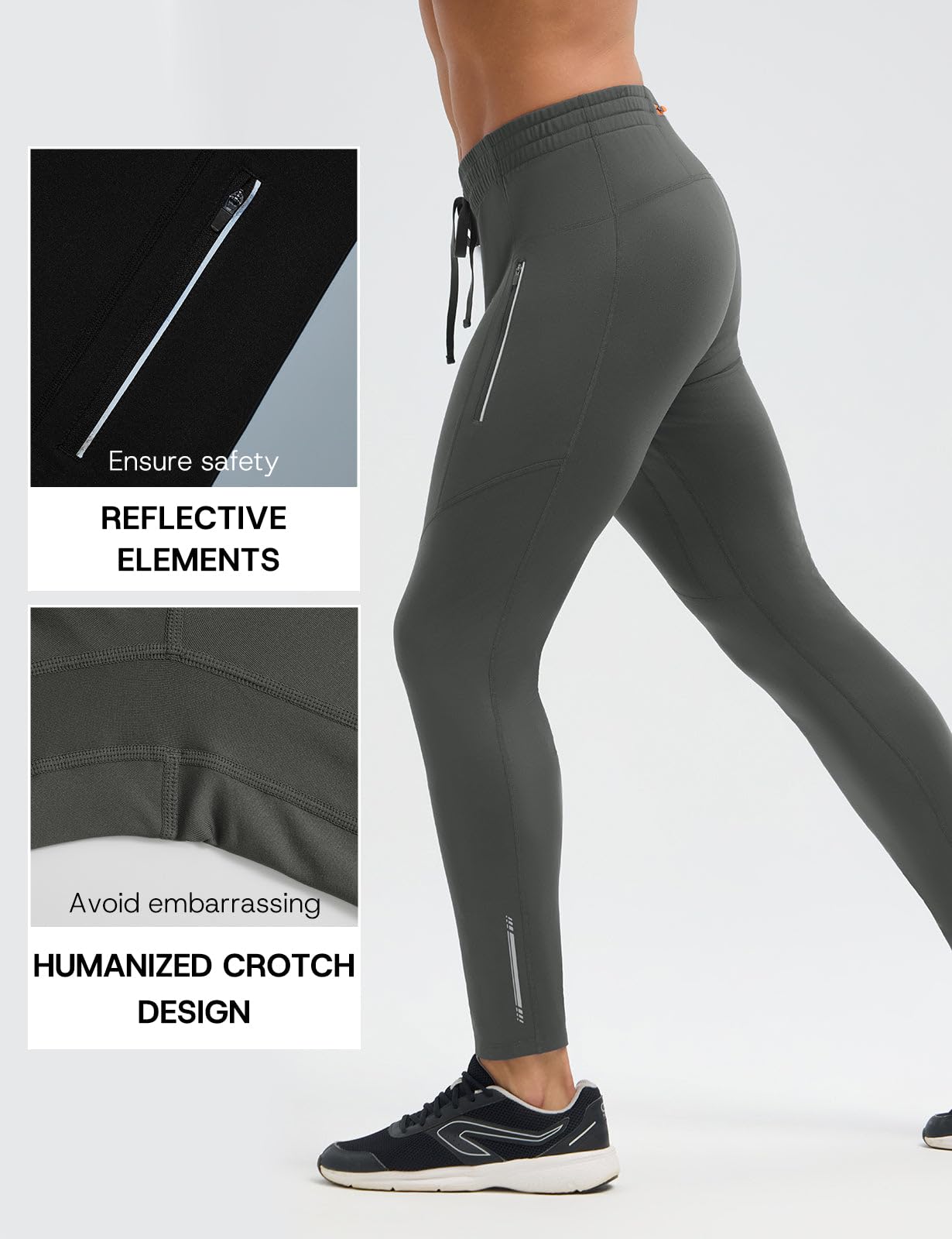 baleaf Pantalones de compresión térmicos para hombre, pantalones deportivos de invierno, pantalones de entrenamiento para exteriores, transpirables, pantalones largos
