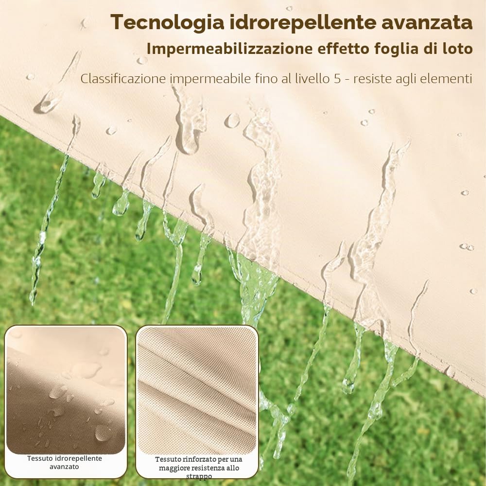 Tenda gonfiabile, tenda da campeggio con lucernario, tenda gonfiabile per 2-4 persone con pompa ad aria, tessuto Oxford impermeabile per stagioni, montaggio rapido, tenda familiare