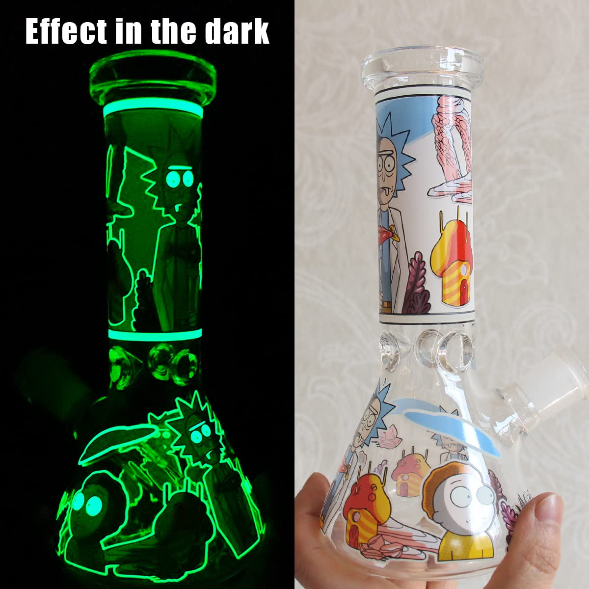 Mimi Bong Glasbong Pfeife Wasserbongs f¨¹r Rauchen Bong Bowl 14,5 mm Hoch 16,5 cm 250 g Recycling Tornado Filter Glas Wasserbong Wasserbong Hookah Rot Bongs (Mini Glasbong)