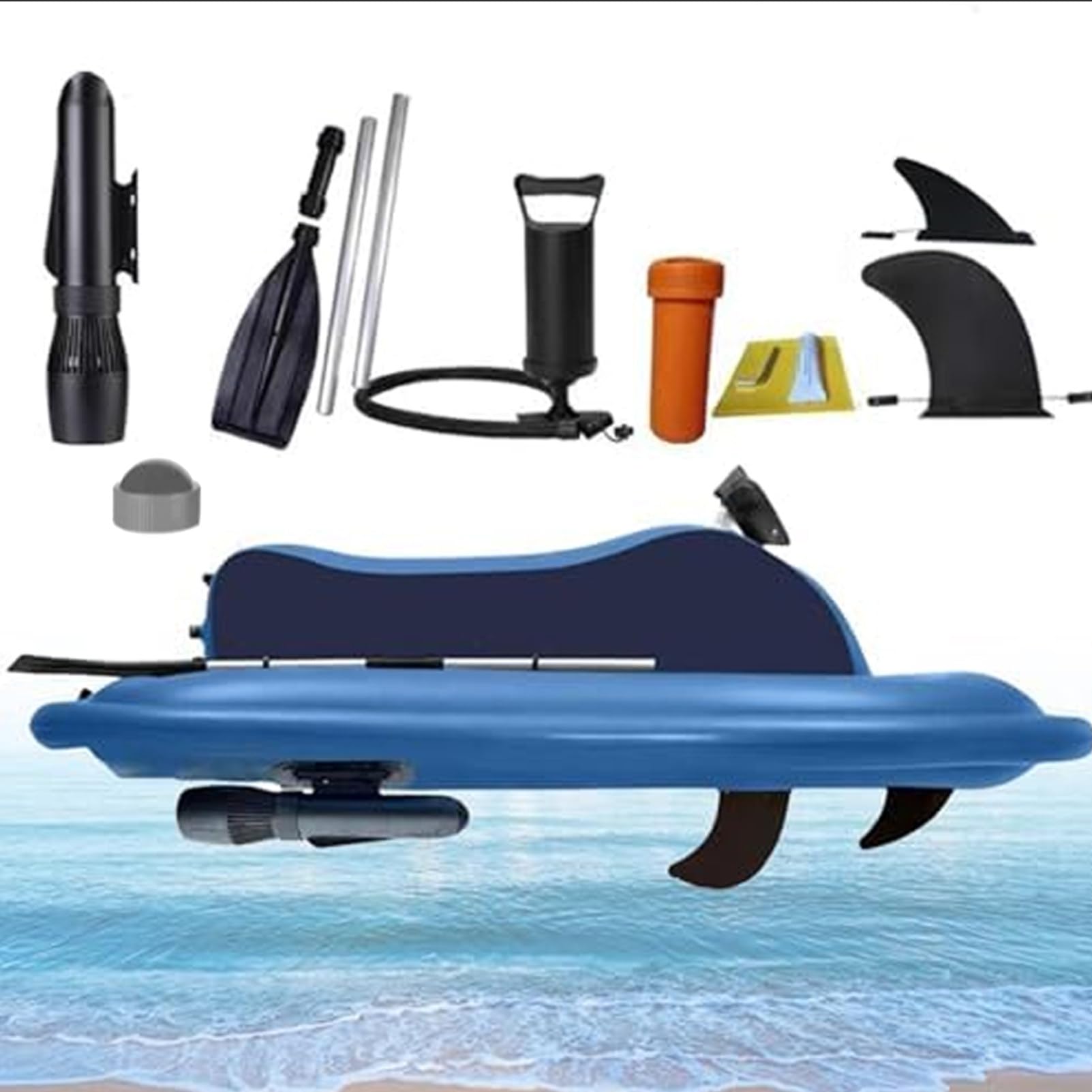 Bateau Gonflable,Jet-Ski Gonflable 500 W/700 W avec Double Aileron Et Moteur sans Balais,Scooter sous-Marin Et Bateau à Moteur pour Sports Nautiques PlongéE, Natation F