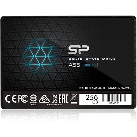 Silicon Power 256GB SSD 3D NAND A55 SLC Cache Performance Boost SATA III 2.5" Internal Solid State Drive (SP256GBSS3A55S25)