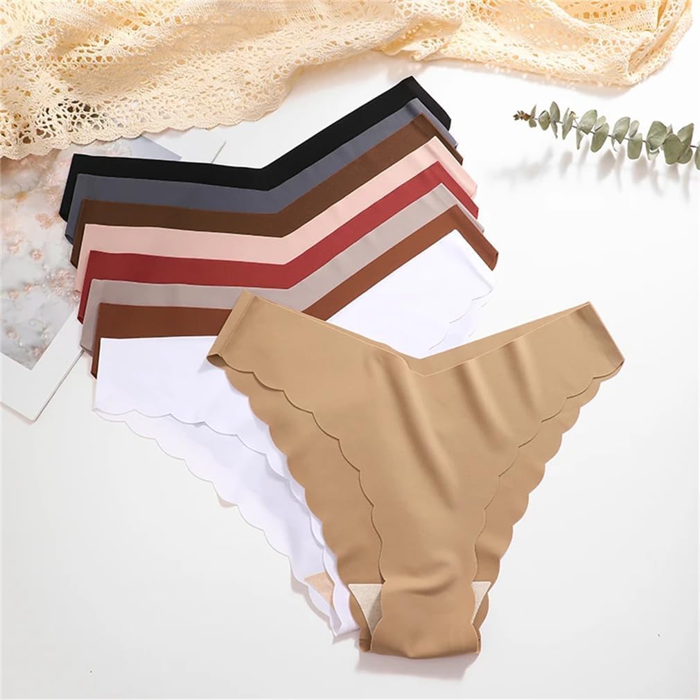 [ＪＩＥＮＩＧＵＩ] 4枚セット シームレスショーツ 快適な下着 通気性 アイスシルク ブリーフ レディース アンダーパンツ