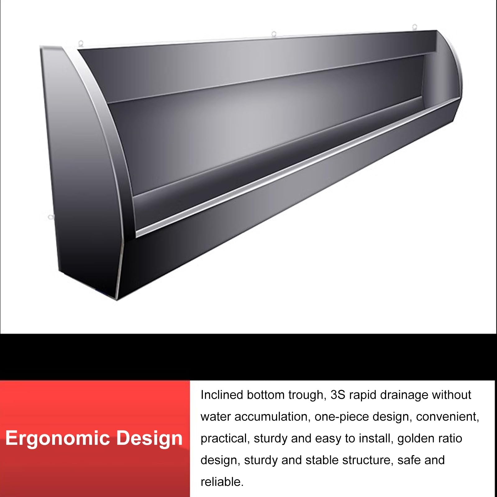 iumLeap 304 Stainless Steel Urinal, Men Urinal Wall Mounted Urinal, Intelligent Sensor Urinal, Commercial High Efficiency Flushing Urinal Trough, for Schools/Public Places (120cm/47in)