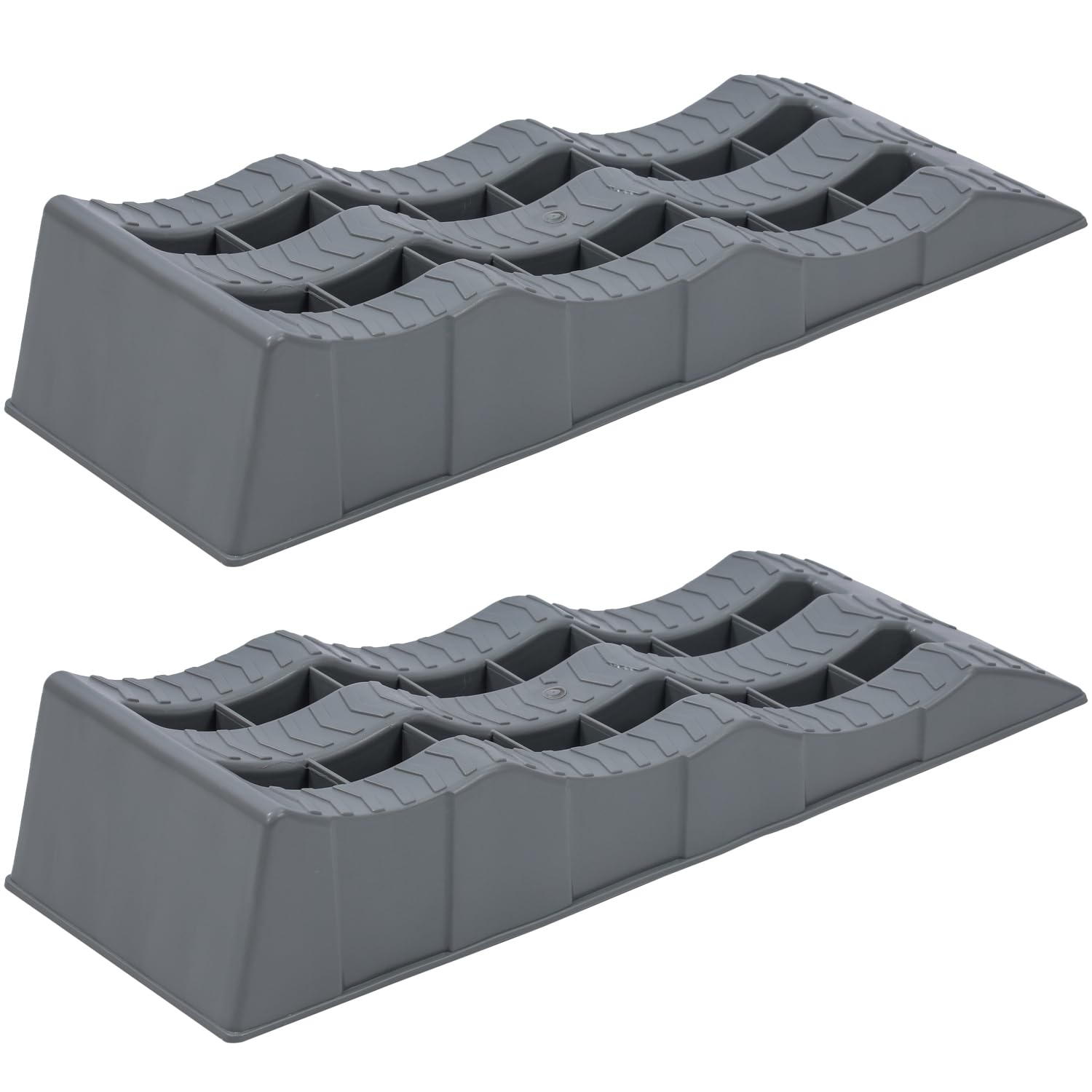 KATSU Rampas de Nivelación para Caravanas 2 Piezas Capacidad de 4 Toneladas Capacidad 3 Niveles Resistente Cuñas para Autocaravana Campervan Vehículos Garaje Taller