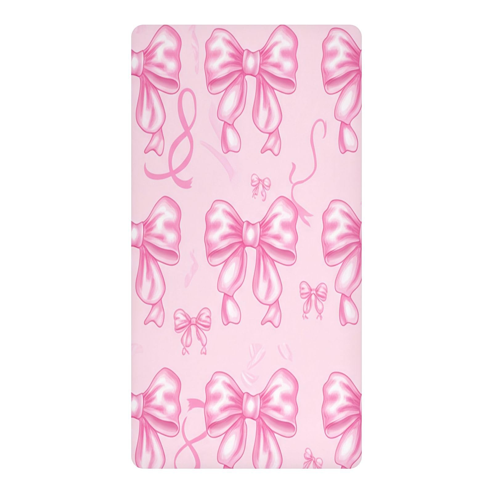 JiangGgen Bows Baby Crib Sheet Soft Breathable for Standard Crib-M