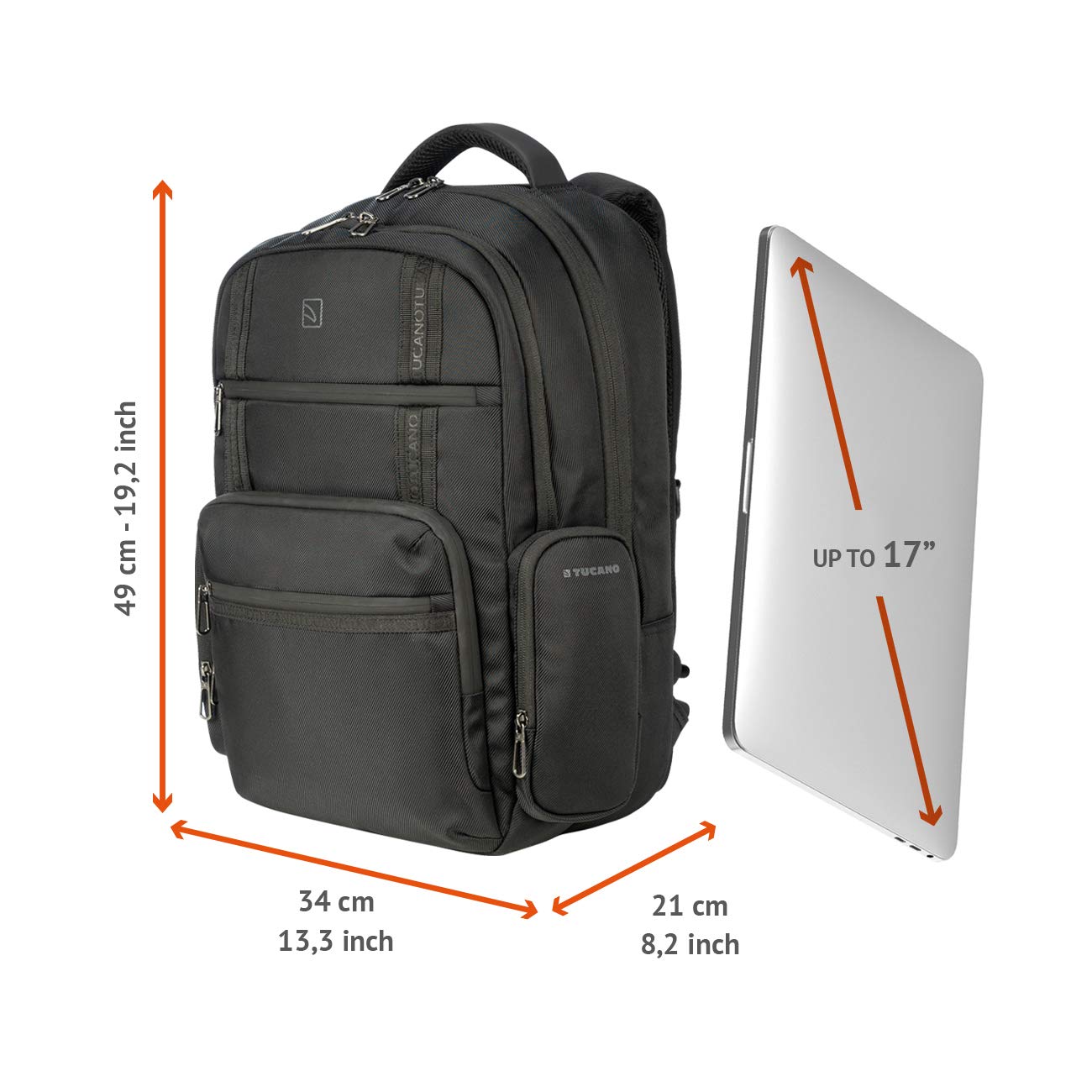 Tucano AntiGravity Backpack, Compatible with 16” MacBook/17