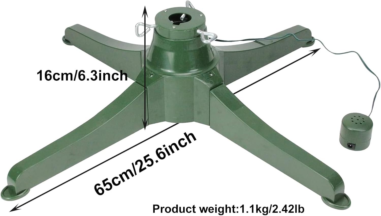 Rotating Christmas Tree Stand with Music Box,Xmas Tree Holder Up to 8FT 70lb Artificial Tree,Automatic Two Way Electric Rotated No Tail Plug Included (26)