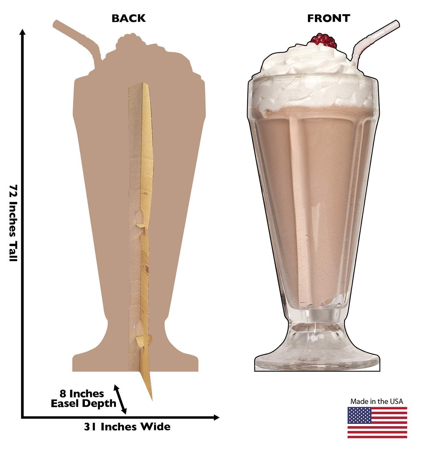 Cardboard People Chocolate Milk Shake Life Size Cardboard Cutout Standup