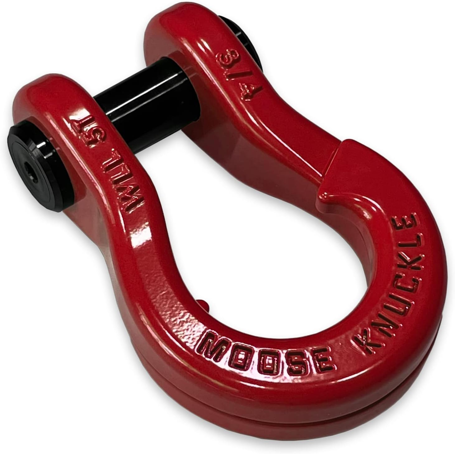 The Original Split Recovery Shackle 3/4 | Heavy Duty 10 Ton D Ring Fits Bumper Mounts and Hitch Bracket with 7/8" Pin 50,000 lbs Minimum Break Strength Best for Towing Offroad Overlanding | Flame Red