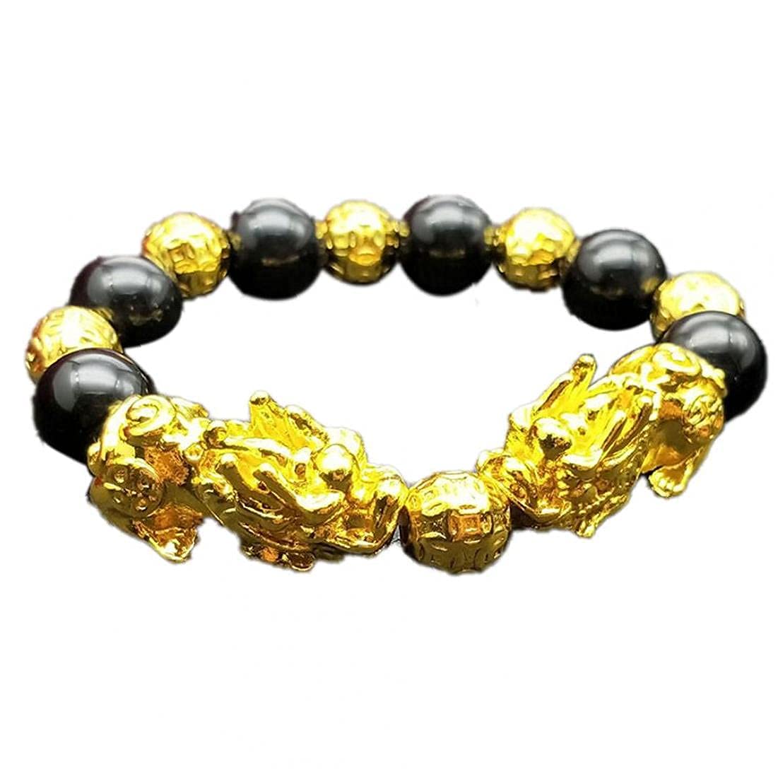 NZPOST Triple Protection Bracelet, 1pc Bead Bracelet Pixiu Obsidian Luck Bracelet Luck Mascot Amulet Brace