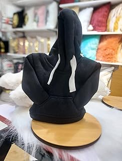 سويت شيرت بغطاء للرأس بتصميم لطيف بي اس علي 15 سم × 10 مقاس S من جينيرك أسود للجنسين