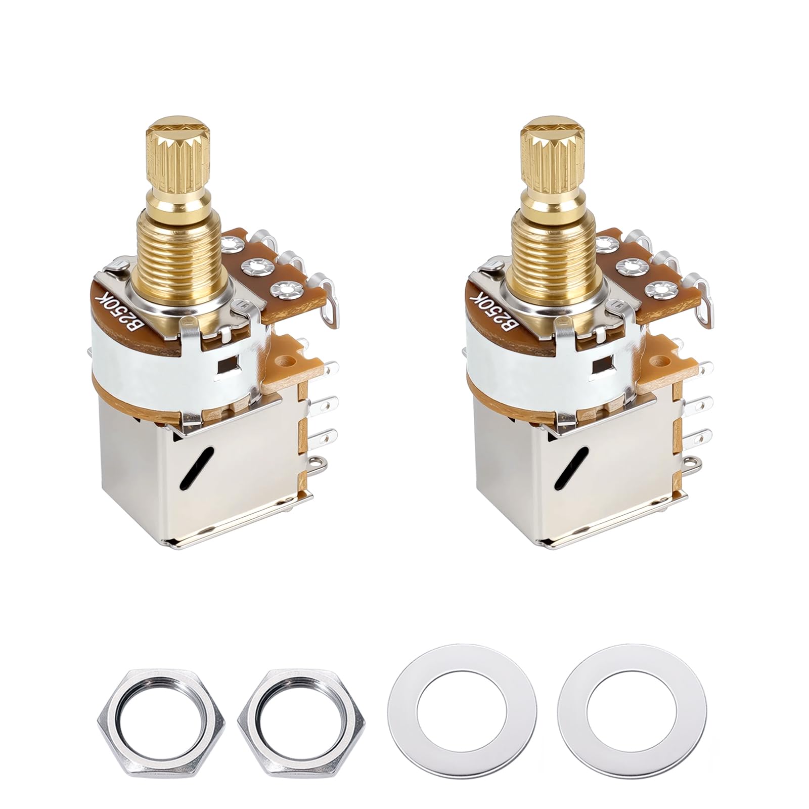 Banworks Full Brass B250K M8 Thread Push Pull Guitar Pots Metric 18-Spline