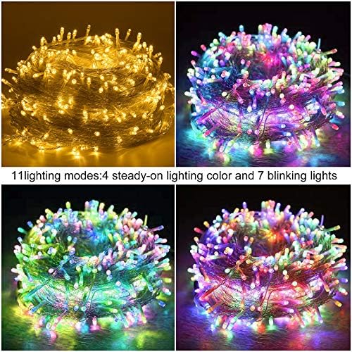 Outdoor Christmas Icicle Lights Mains Powered 10M Window Curtain Lights Outside Ice Lights Warm White & Multi-Color 4 Color Connectable for Gazebo Room Decor