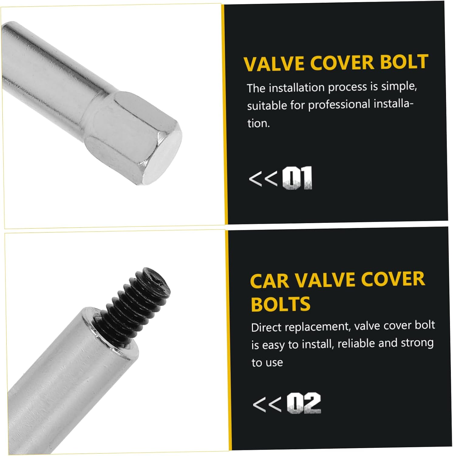 PRETYZOOM 10pcs Valve Cover Bolt Kit for Sbc Thread Replacement Bolts for Engine Maintenance and Repair
