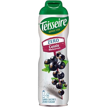 Teisseire Syrup Cassis Zero Sugar 600 ml - Cocktails Milkshakes Pack of 1