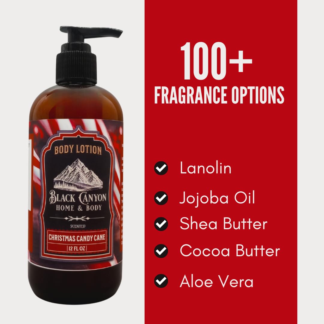 Black Canyon Christmas Candy Cane Scented Body Lotion with Lanolin and Jojoba Oil, 12 Oz - Image 4