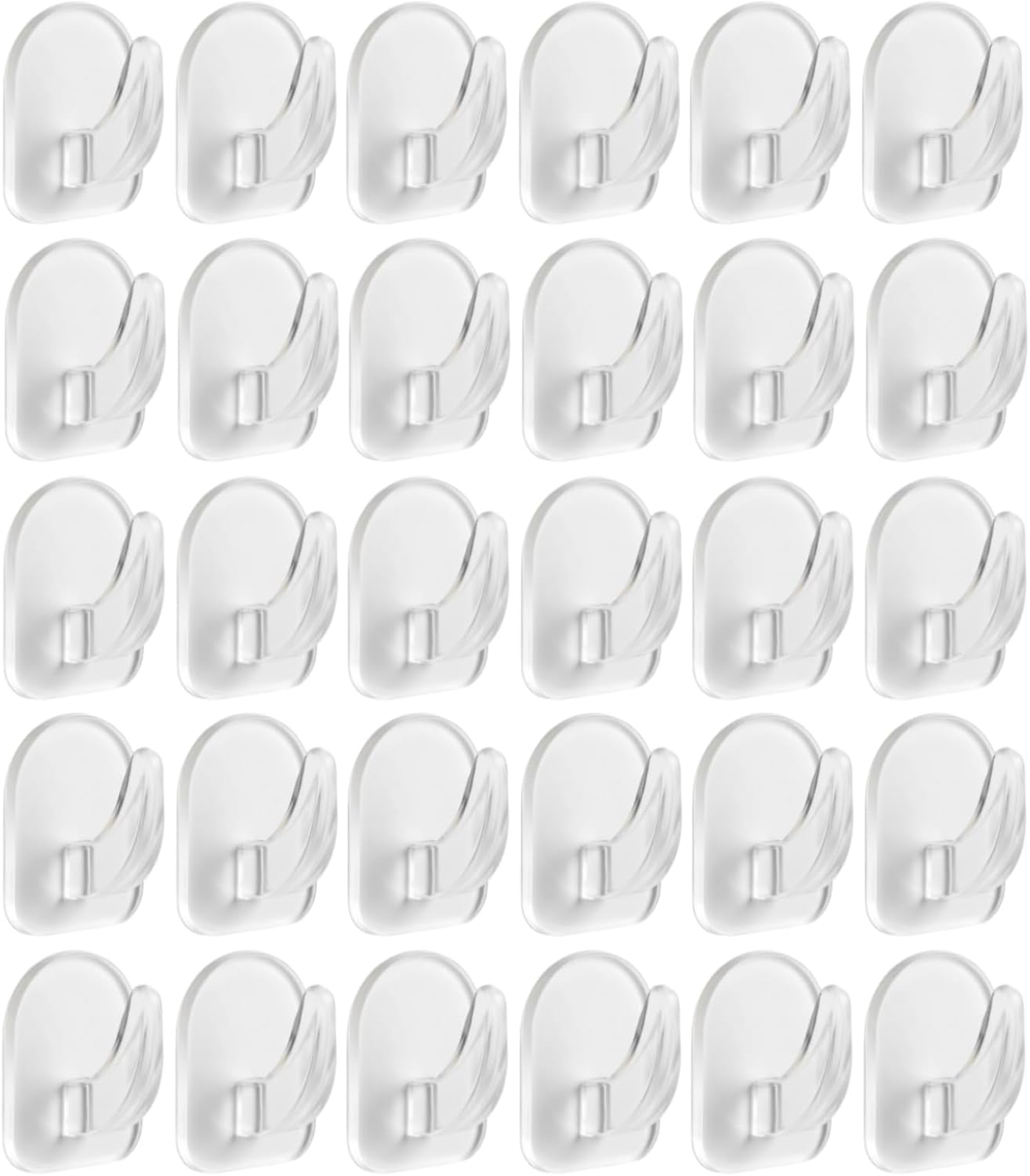20-Pack Invisible Adhesive Hooks - Heavy Duty Clear Wall Hangers for Bathroom/Kitchen Organization, Damage-Free Removable Hooks for Towels, Utensils and Decor