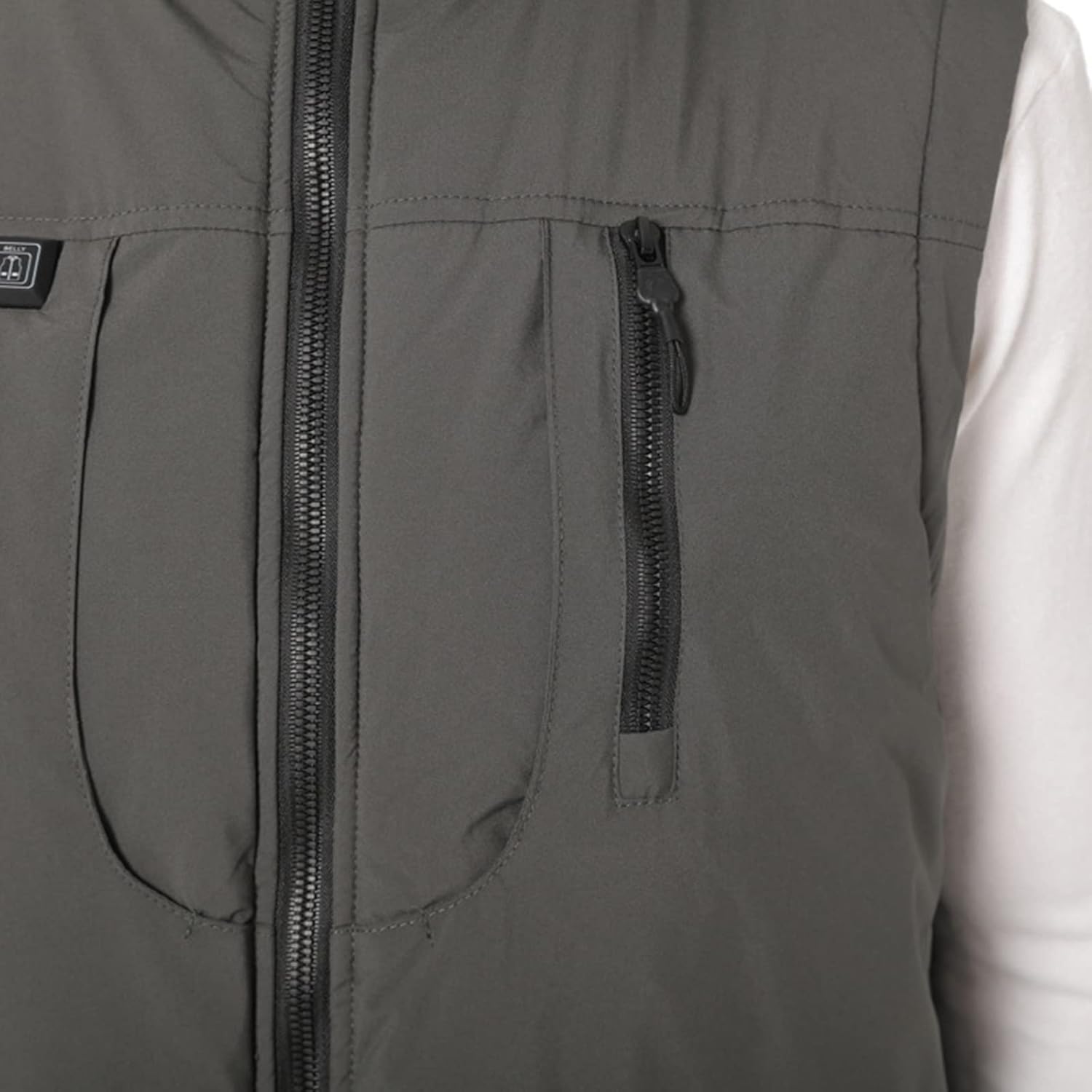 Vista 8 de Chaleco térmico ligero para hombre con bolsillo, control de doble interruptor, 11 zonas de calefacción, abrigo térmico