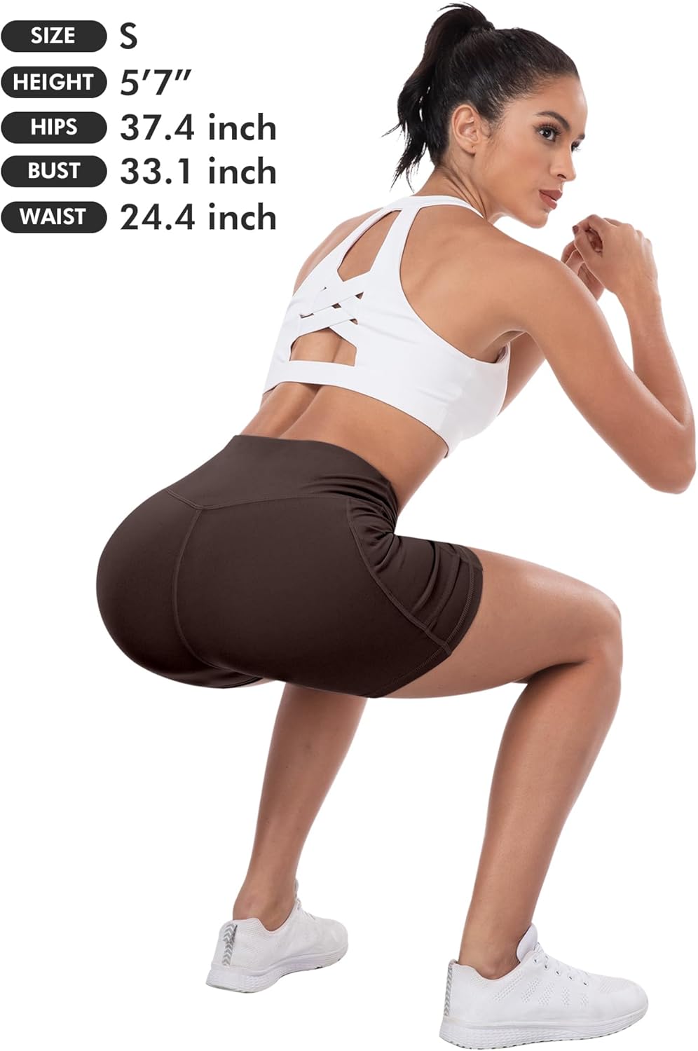 ATHVOTAR Biker Shorts Women with Pockets - 3"/5"/8" High Waisted Workout Spandex Tummy Control Gym Running Yoga Shorts