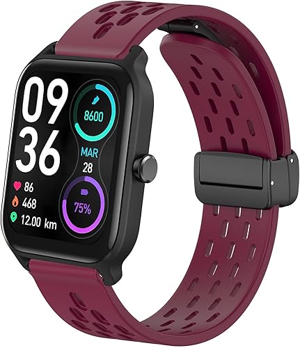 IDW13, IDW16, IDW19 - Correa deportiva Lamshaw de silicona suave transpirable de 0.86 pulgadas con correas de repuesto magnéticas de mariposa disponible en Yaxa Guatemala