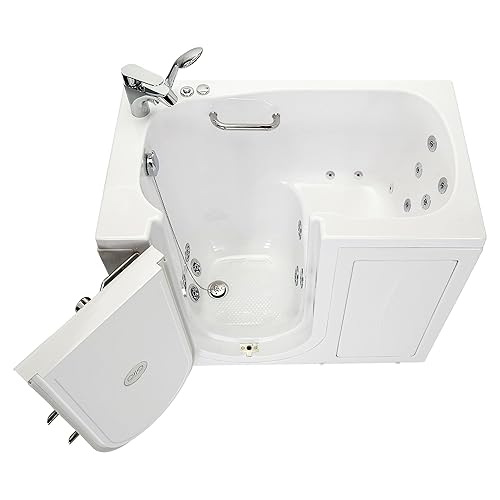 Ella Mobile 26"x45 Acrylic Hydro Massage Walk-In Bathtub with Left