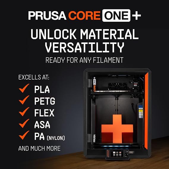 Original Prusa 3D Printer Kit CORE One+ FULL DIY High-Speed CoreXY | Professional 3D Printer for Hobby&Industry, Fully Enclosed with Active Temp Control, Privacy-Focused Offline Mode, 25x22x27cm