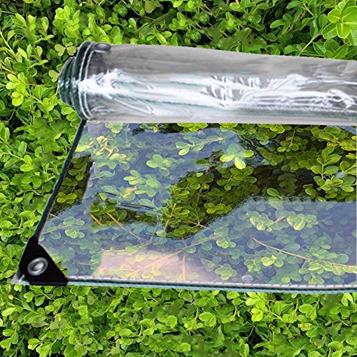 0,4 mm transparente, wasserdichte Plane mit Ösen, PVC-Material, ideal für Gartenmöbelabdeckungen, Bodenplanen, Schuppen, Stoff, regenbeständig, 450 g/m², Größe: 0,7 x 1,4 m