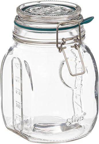 5Five Glass Cliplock Canister, 750 ml Capacity