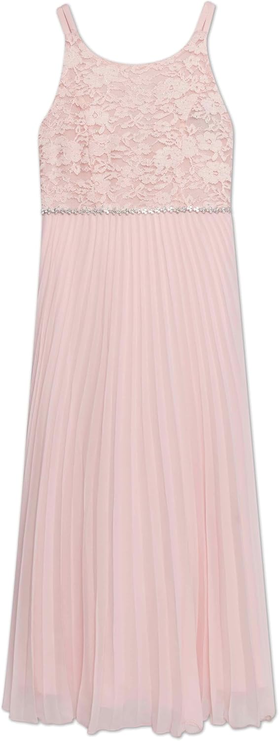 Speechless Girls' Sleeveless Maxi Party Dress with Pleated Skirt