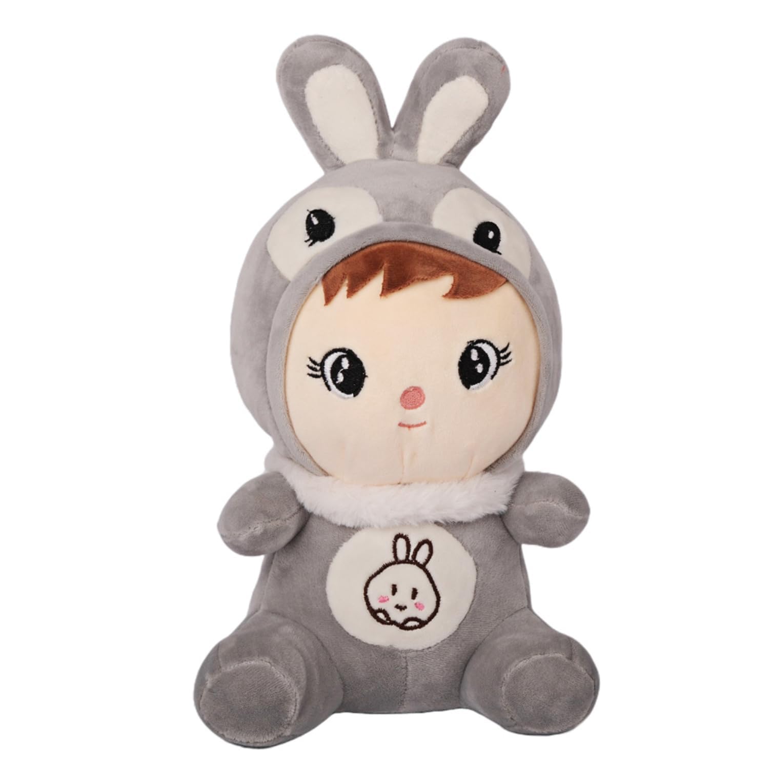Swarah Super Soft Plush Toy – Ultra-Cuddly Stuffed Animal for Kids & Adults for Birthdays, Baby Showers, Christmas, or Valentine's Day (Grey Bunny 25cm)