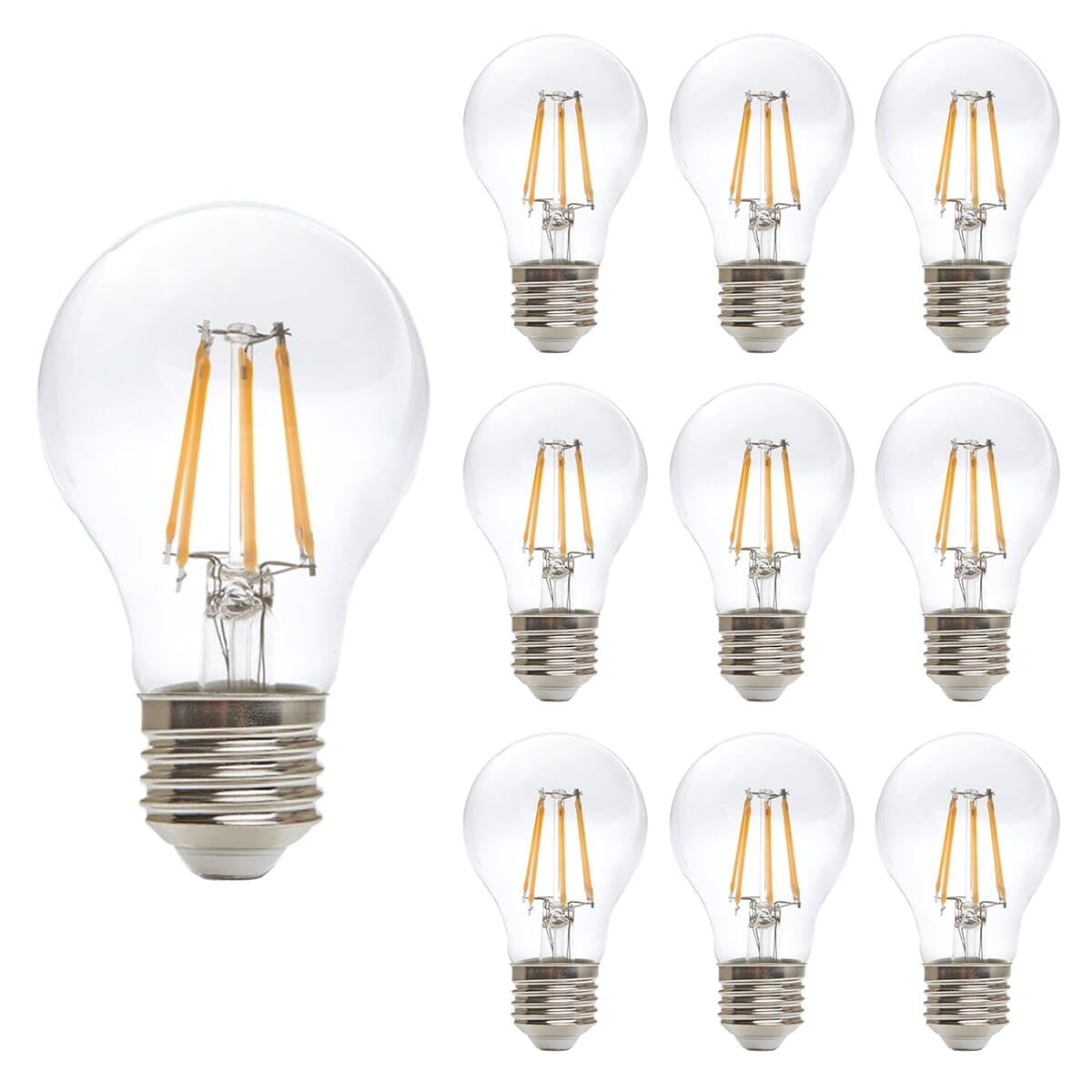 KOBI LED-Filamentlampe E27-11,5 W - 1521 lm - 3000 K Warmweiß - 230 V - Ø 60 mm - Für Wohnzimmer, Flur oder Deckenleuchten - 10 Stück