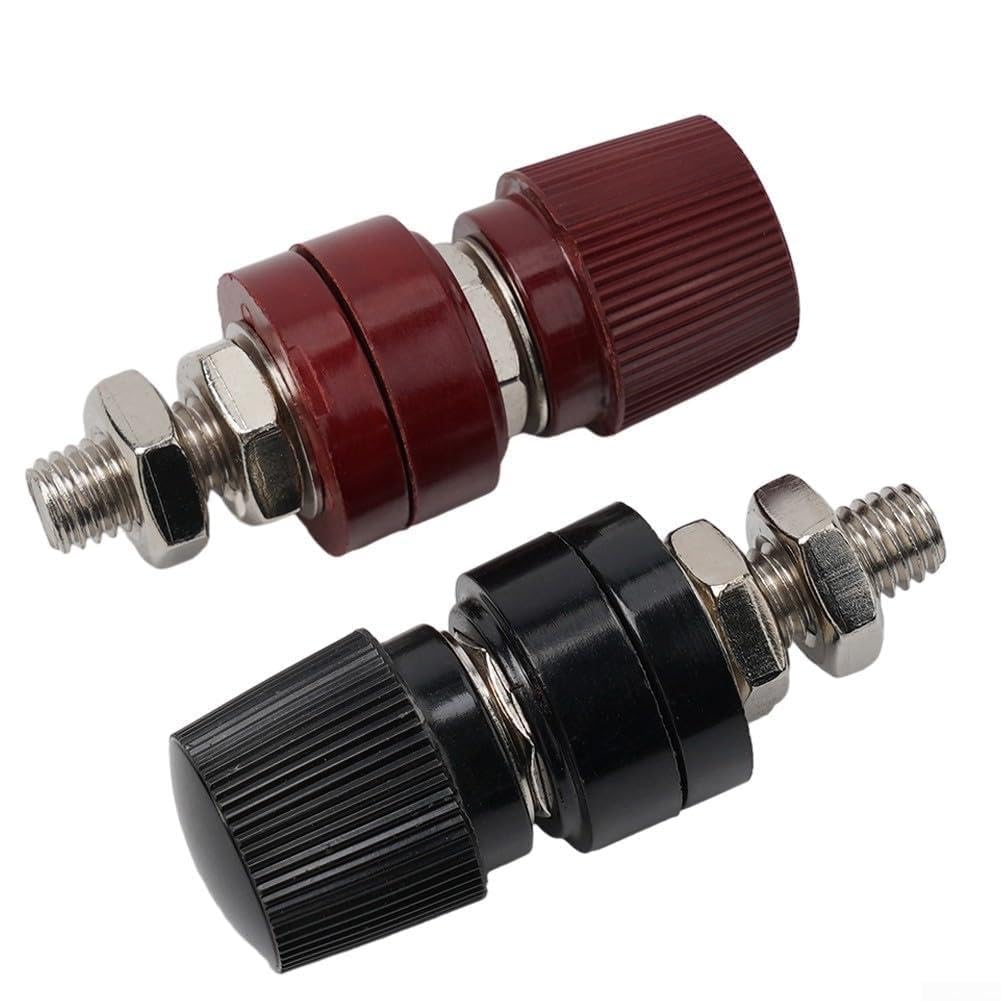 2PCS 3/8" Brass Post Terminal Kit Copper Connector Block for RV Boat Solar for battery Ground Power Studs(M8)