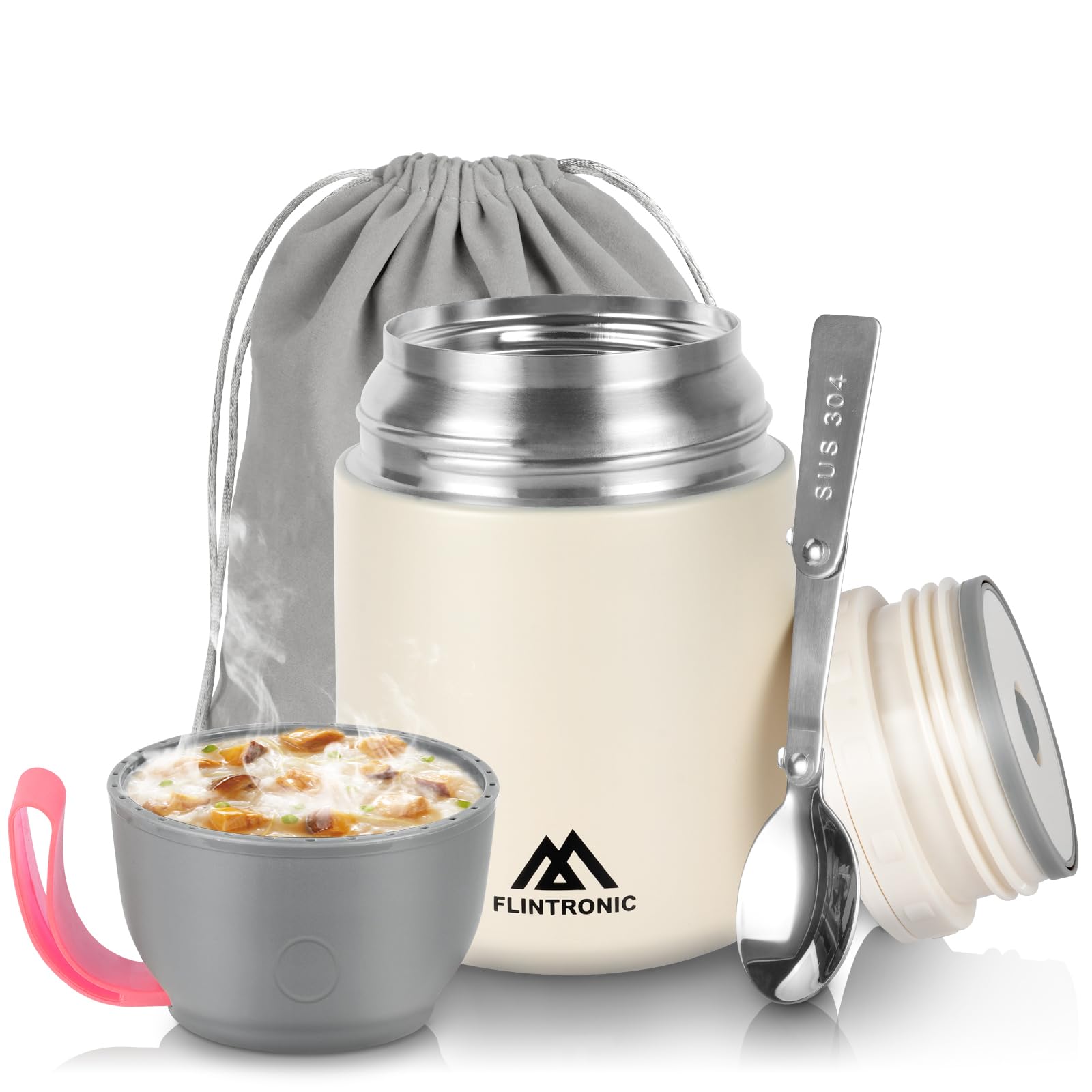 Contenitore Termico Per Cibo Flintronic - 450ml Acciaio Inox | Mantiene Caldo/freddo