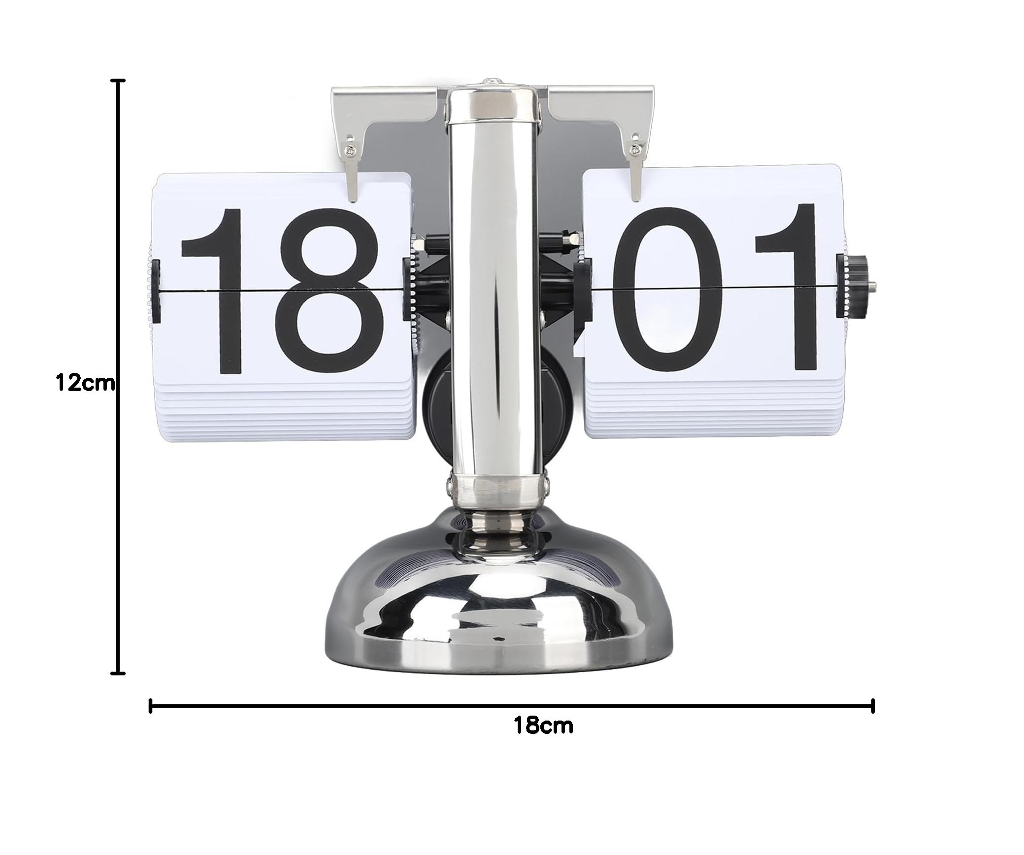 Zunate Reloj Abatible Retro, Reloj Abatible Mecánico Europeo de Acero Inoxidable 304, Reloj Abatible Retro de Mesa Fácil de Leer para Oficina en Casa, 24 Horas, Reloj Abatible para Sala