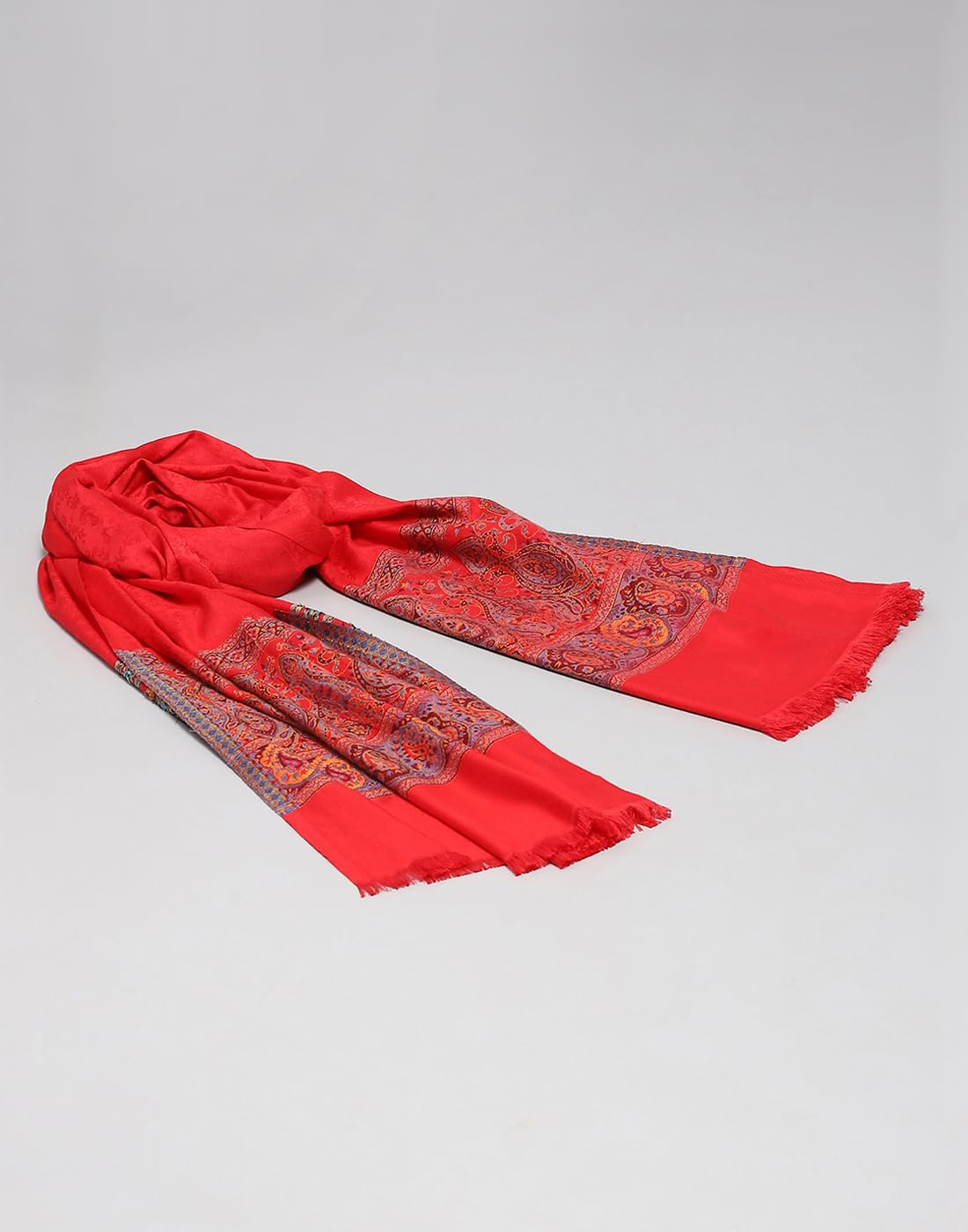 Monte Carlo Womens Self design Red Shawl (224SHW6864-0-40) 3