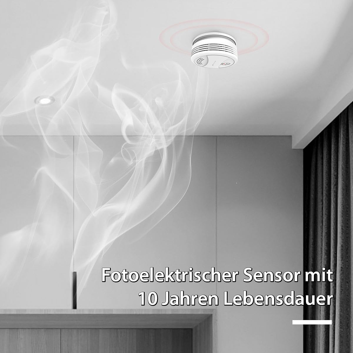 VisorTech Rauchmelder mit App: 3er-Set WLAN-Rauchwarnmelder, weltweite App-Benachrichtigung, 85 dB (Brandmelder WLAN, Rauchmelder mit Alexa, Home)