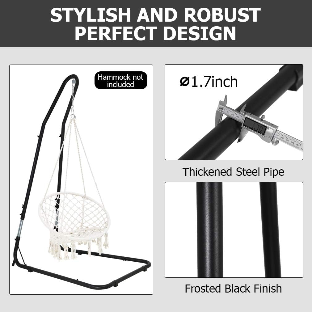 FDW Adjustable Hammock Chair Stand Hammock Stand Only Hanging Chair Stand Swing Chair Stand for Indoor/Outdoor Patio Yard 4 61C+0lvdKWL. AC SL1010