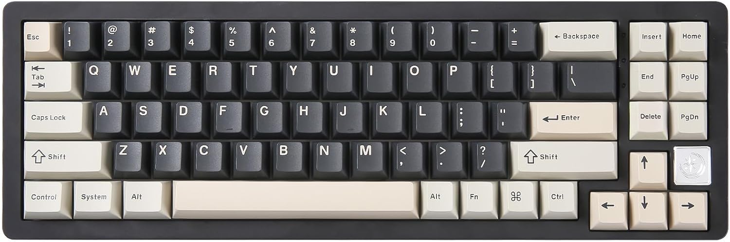 YUNZII AL71 75% Mechanical Keyboard,Full Aluminum CNC,Hot Swappable Gasket,2.4GHz Wireless BT5.0/USB-C Wired,NKRO Programmable RGB Backlight Creamy Typing for Win/Mac(Black,Crystal White Switch) crystal white switch black