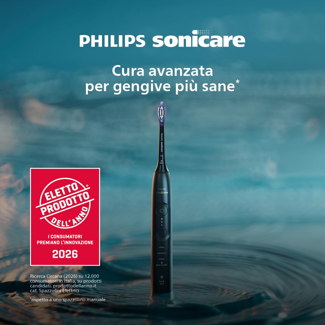 Philips Sonicare 7100, spazzolino elettrico sonico con app, 4 modalità di spazzolamento e 3 livelli di intensità, EasyStart, SmarTimer, bianco, modello HX7420/02 [Nuova tecnologia]